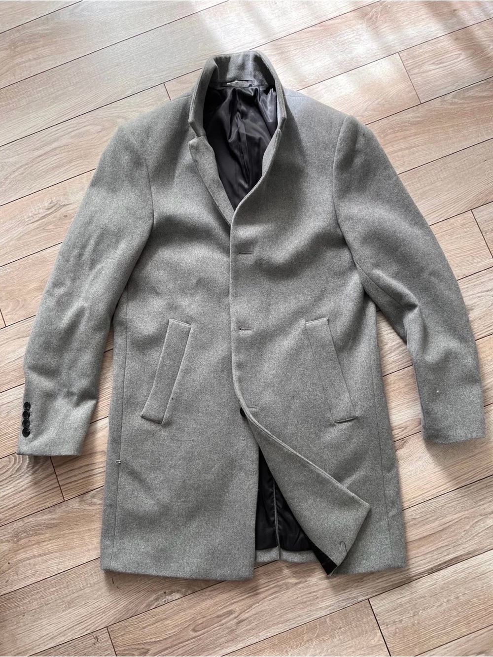 H&M Men's Light Gray Pea Coat
